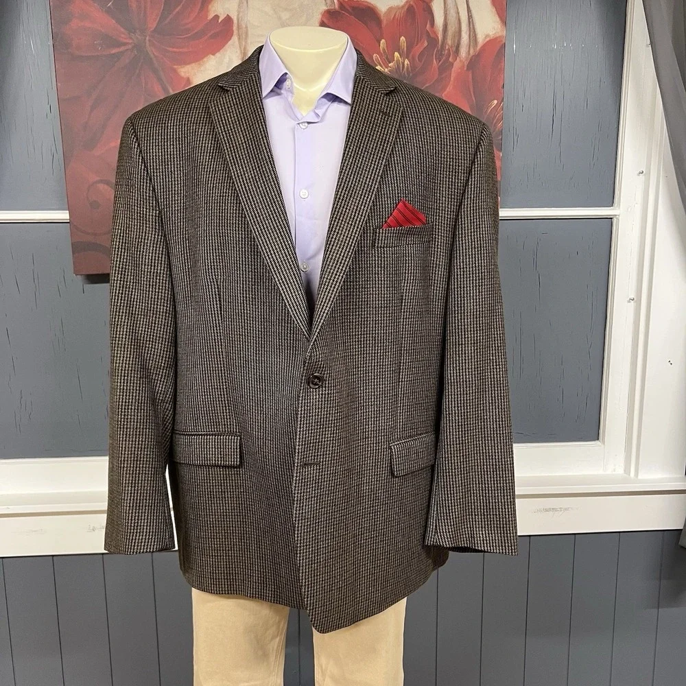 Lauren Ralph‎ Lauren Soft Tweed Blazer Sport Jacket Mens 50R Brown/Green/Black